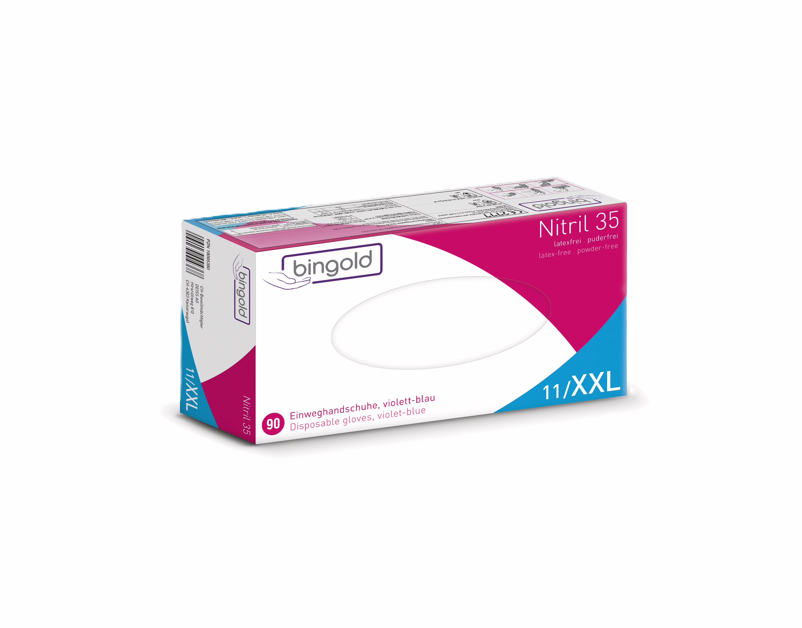 BINGOLD Nitril 35, violettblau, Grösse XXL